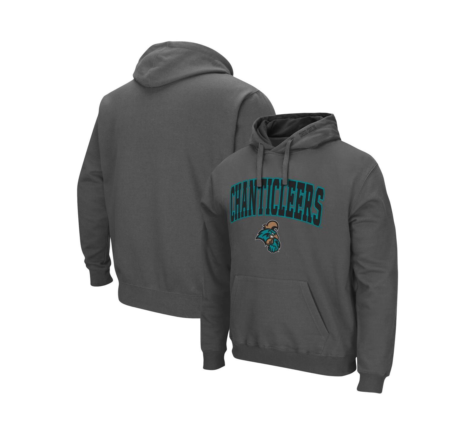 Мужской худи Colosseum Charcoal Coastal Carolina Chanticleers Arch and Logo