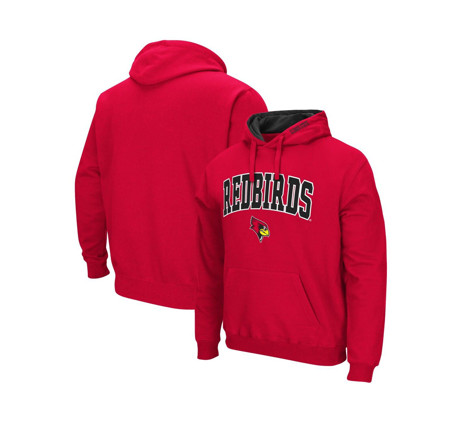 Мужской худи Colosseum Red Illinois State Redbirds Arch and Logo Pullover