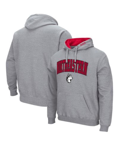 Мужское худи Colosseum Heathered Gray Northeastern Huskies Arch and Logo Pullover