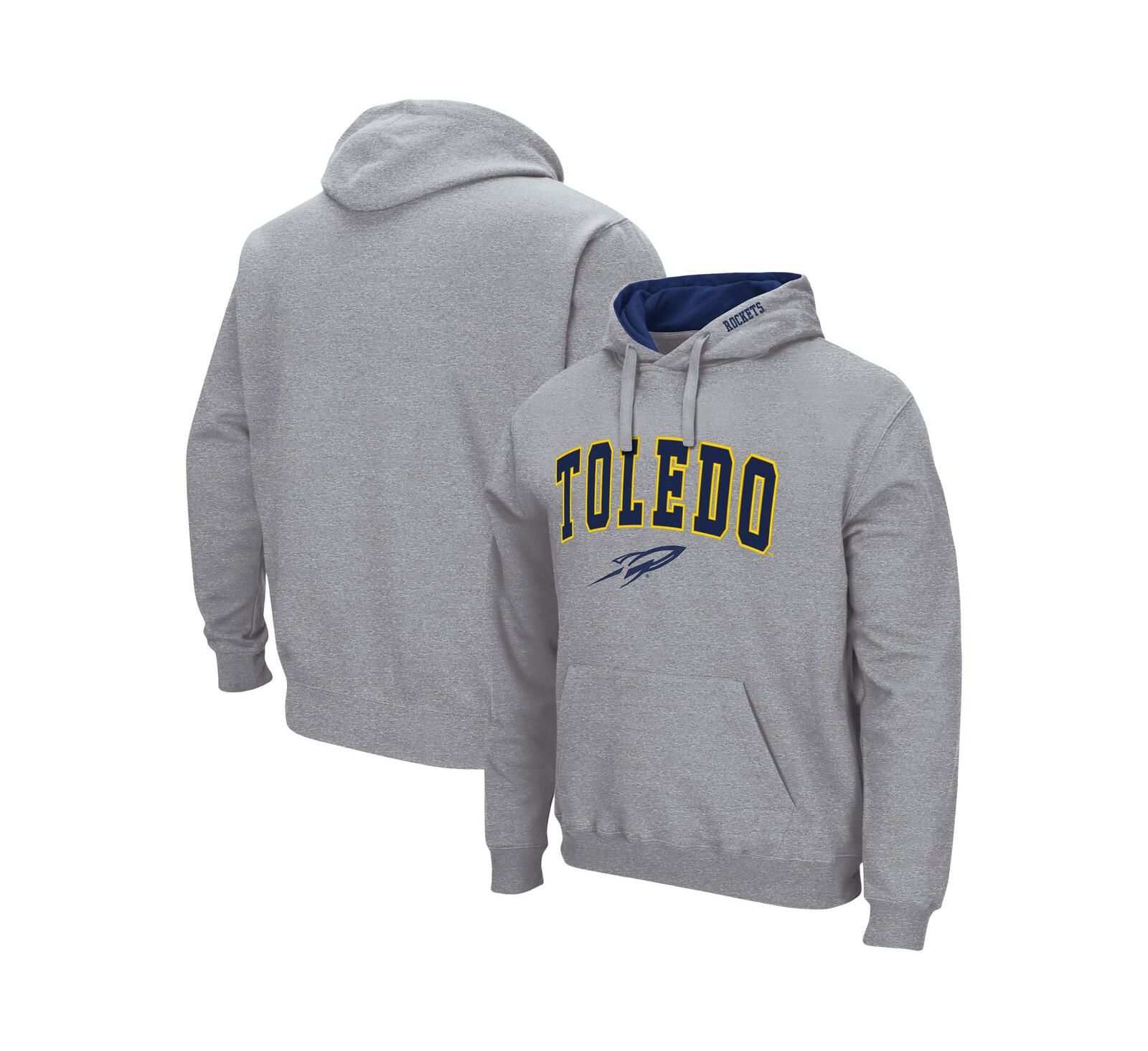 Мужской худи Colosseum Heathered Gray Toledo Rockets Arch and Logo