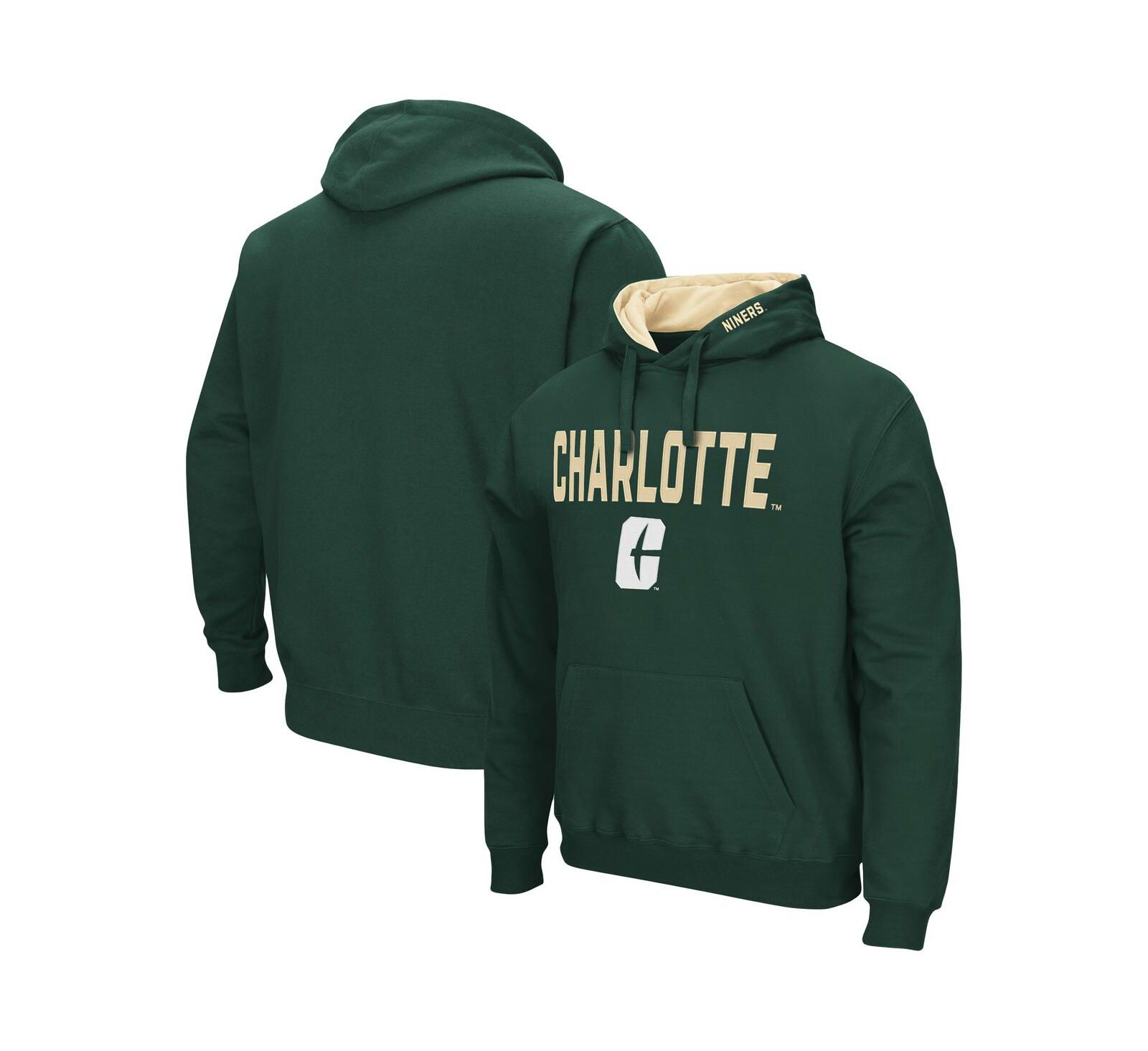 Men's Colosseum Charlotte 49ers Arch and Logo Pullover Hoodie