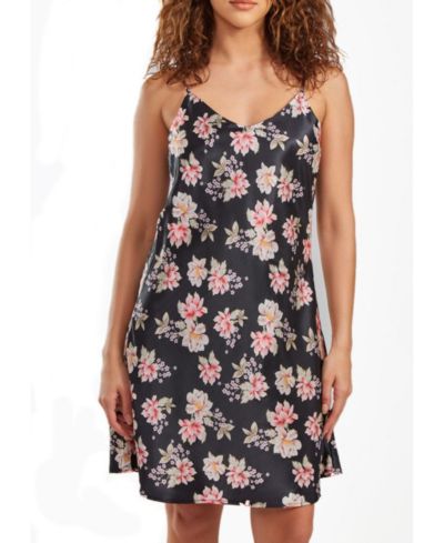 iCollection Женская ультрамягкая цветочная атласная химиза (chemise) в силуэте Bias Cut