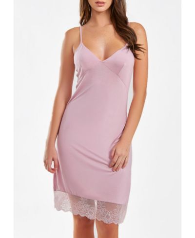 Женская треугольная чашечка iCollection Tobey Soft Cup Modal Fitted Chemise Trimmed in Scalloped Lace