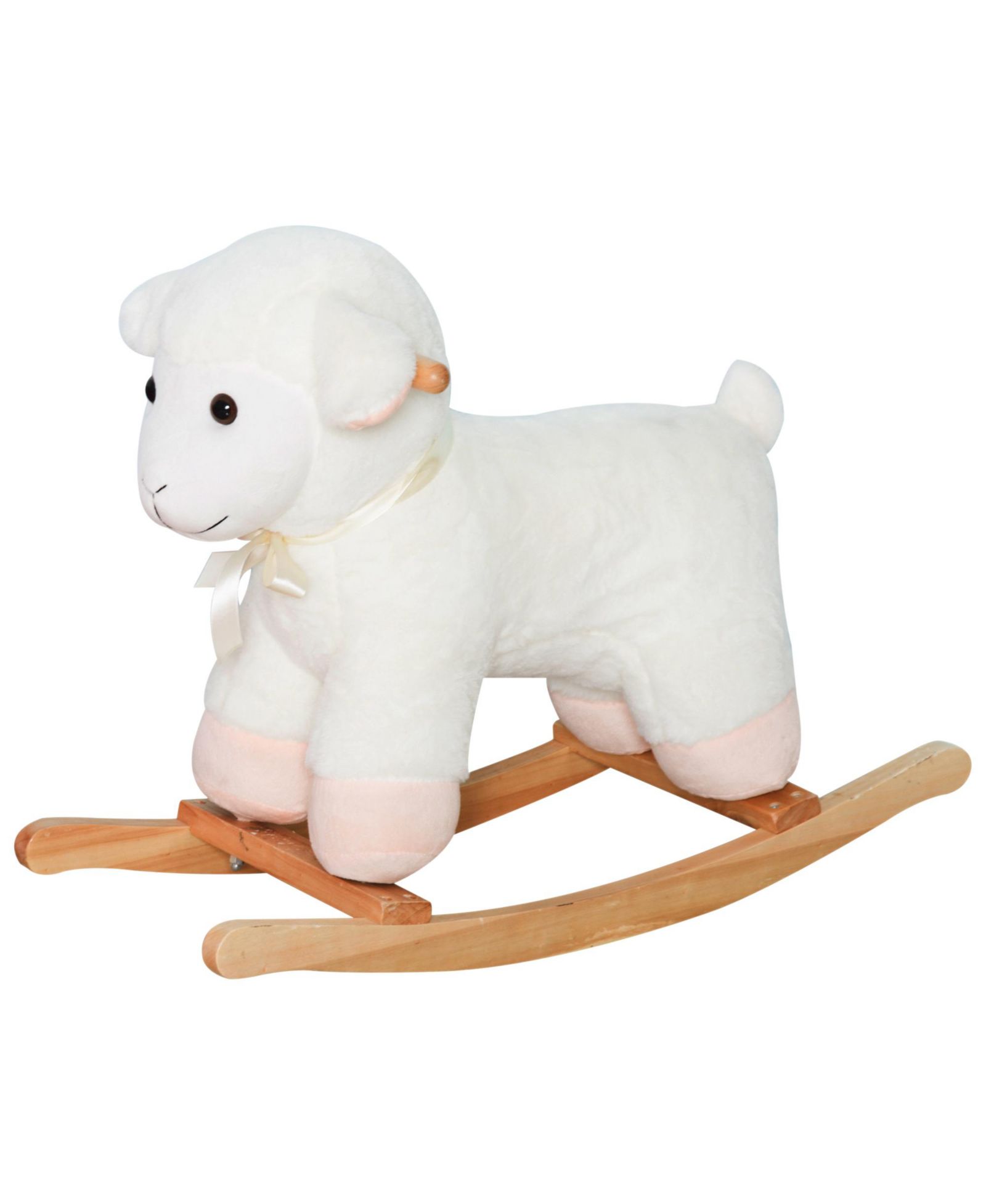 Качалка Qaba Lamb Rocking Horse Sheep для детей Wooden Plush