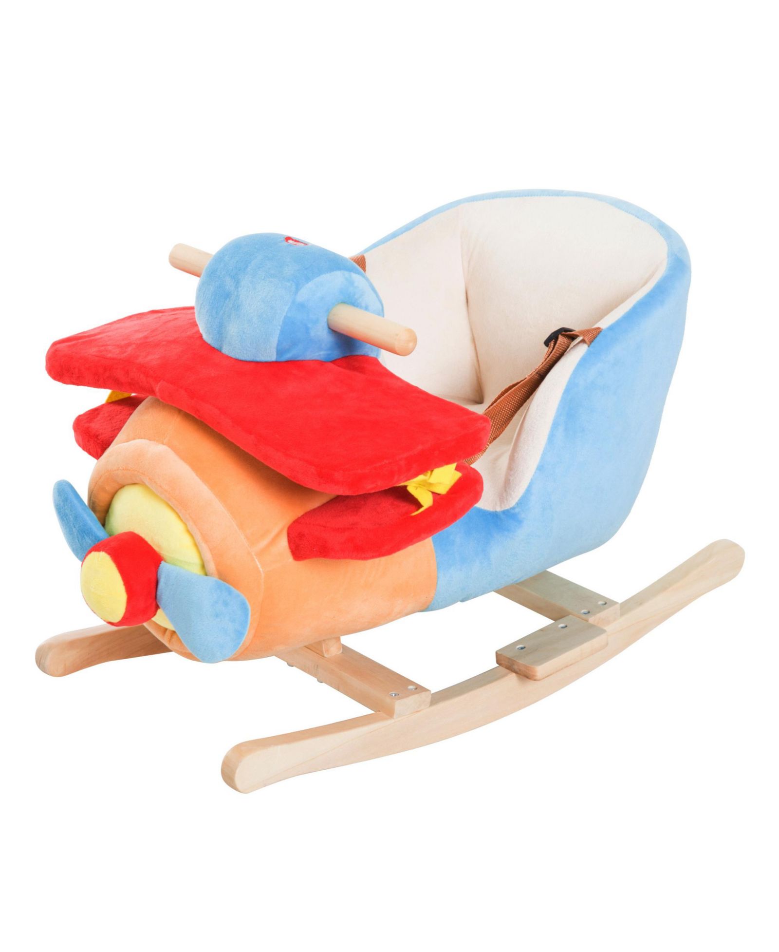 Детская качалка Qaba Rocking Horse Plush с реалистичным звуком и педалями
