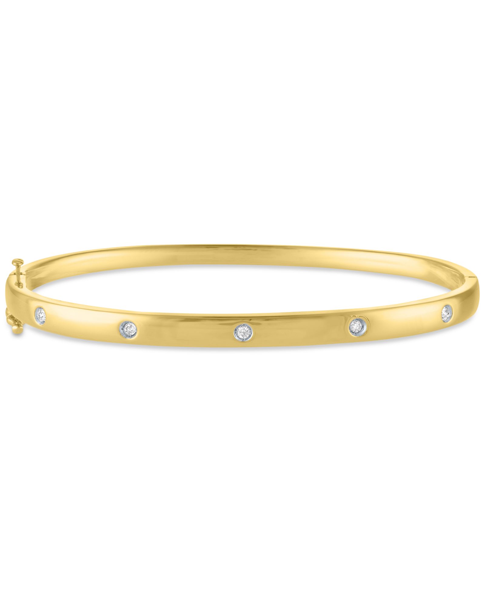 Браслет Diamond Dot Station (1/10 ct. t.w.) из стерлингового серебра с напылением 14k Gold-Plated