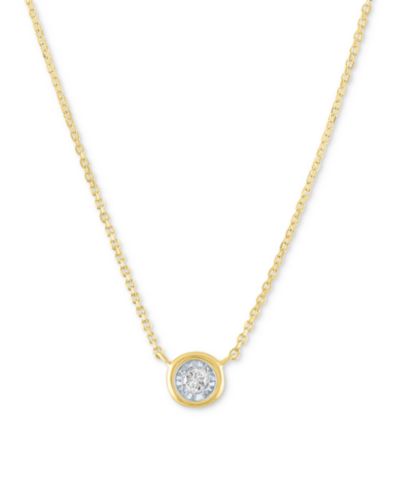 Подвеска-кулон Diamond Bezel 18" (1/20 ct. t.w.) в 10k White or Yellow Gold