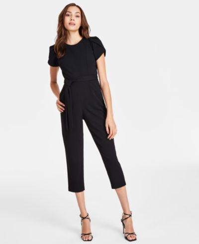 Calvin Klein Женский Tie-Waist Tulip-Sleeve Jumpsuit