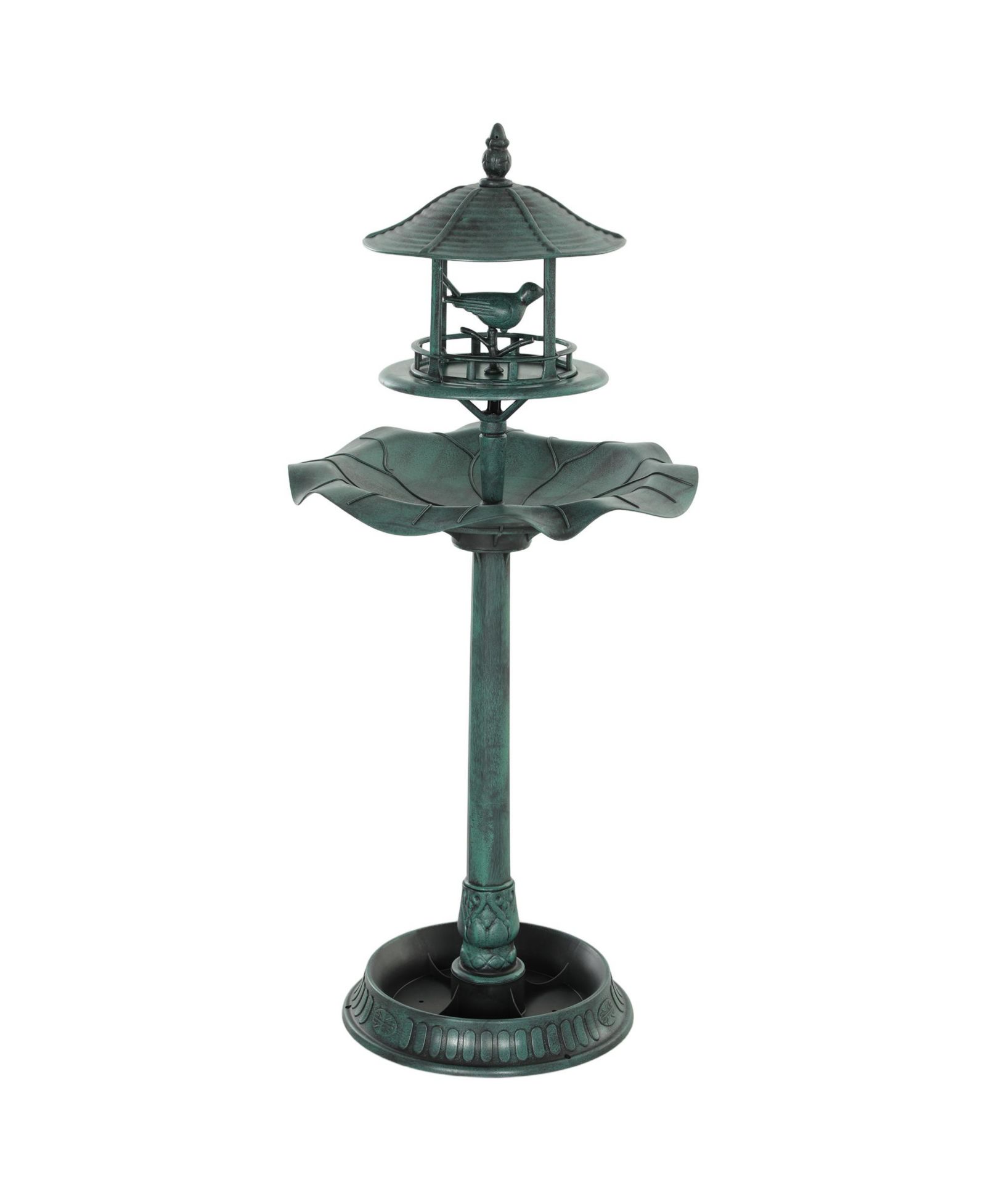 Outsunny 3-in-1 Outdoor Pedestal Bird Bath Feeder Planter Decor -