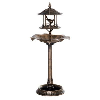 Декор Outsunny 3-in-1 Outdoor Pedestal Bird Bath Feeder Planter