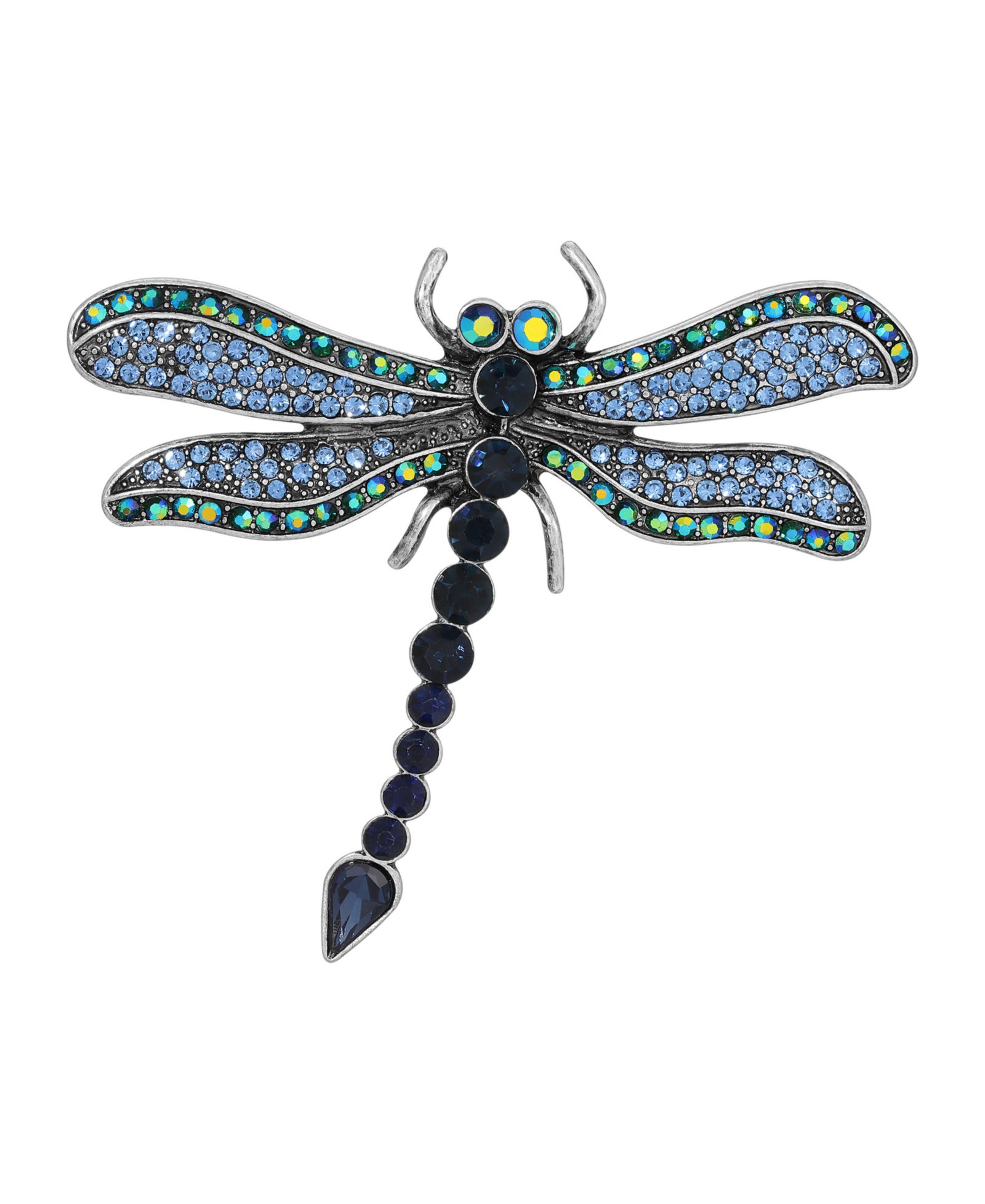 2028 Серебристая брошь Dragonfly с камнем Ab Glass Stone