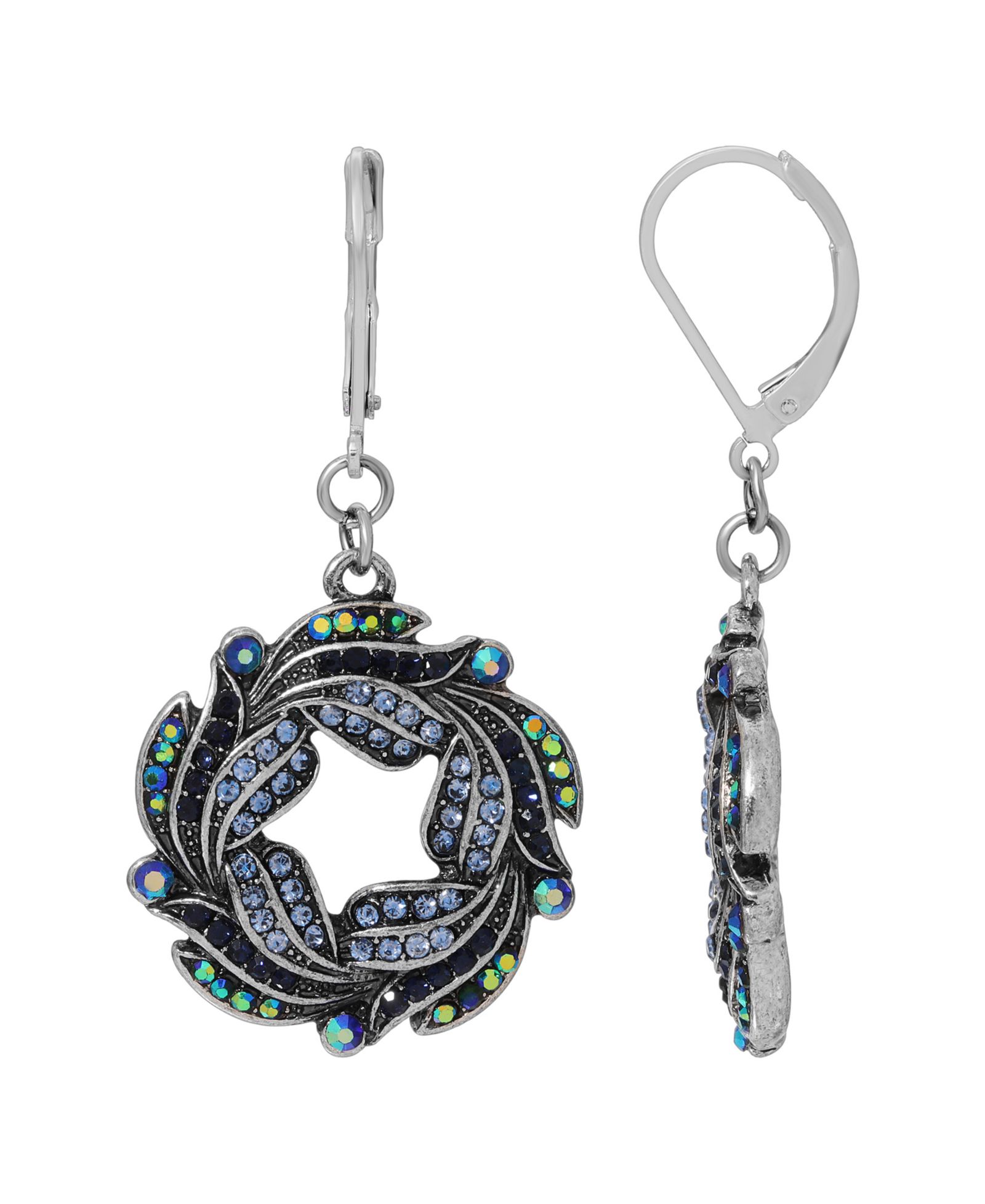 Серьги 2028 Silver-Tone Multi Ab Wreath