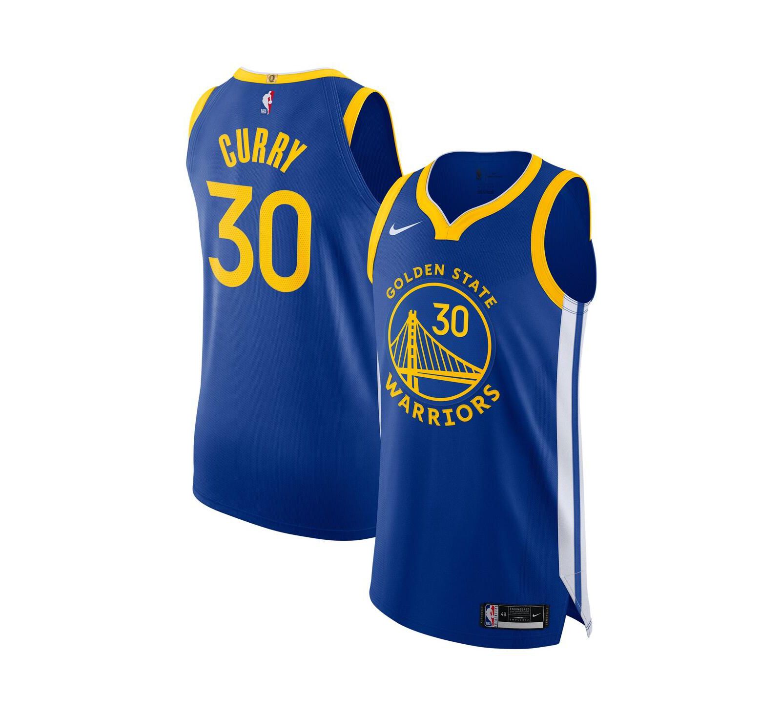 Men's Nike Stephen Curry Royal Golden State Warriors 2020/21 Authentic Jersey - Icon Edition