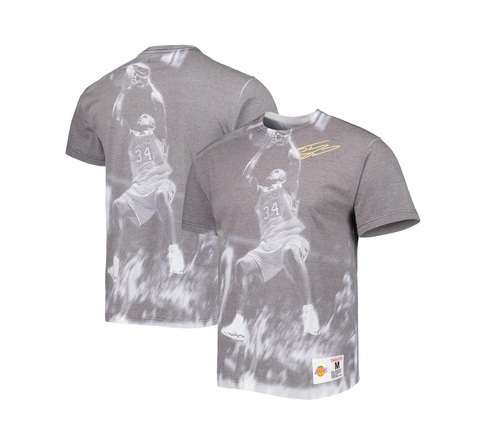Мужская футболка Mitchell & Ness Shaquille O'Neal Gray Los Angeles Lakers