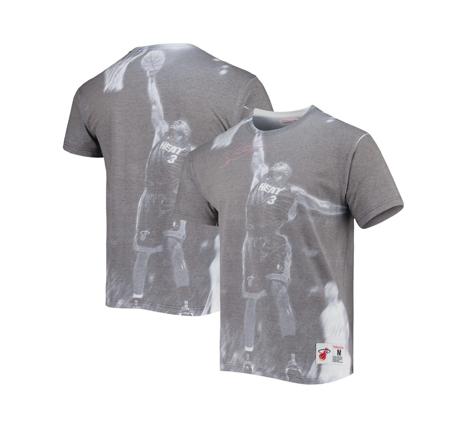 Men's Mitchell & Ness Dwyane Wade Gray Miami Heat Above The Rim Sublimated T-shirt