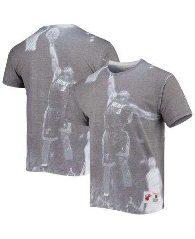 Мужская футболка Mitchell & Ness Dwyane Wade Gray Miami Heat Above The Rim Sublimated