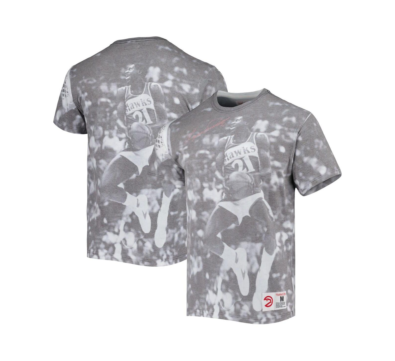 Men's Mitchell & Ness Dominique Wilkins Gray Atlanta Hawks Above The Rim Sublimated T-shirt
