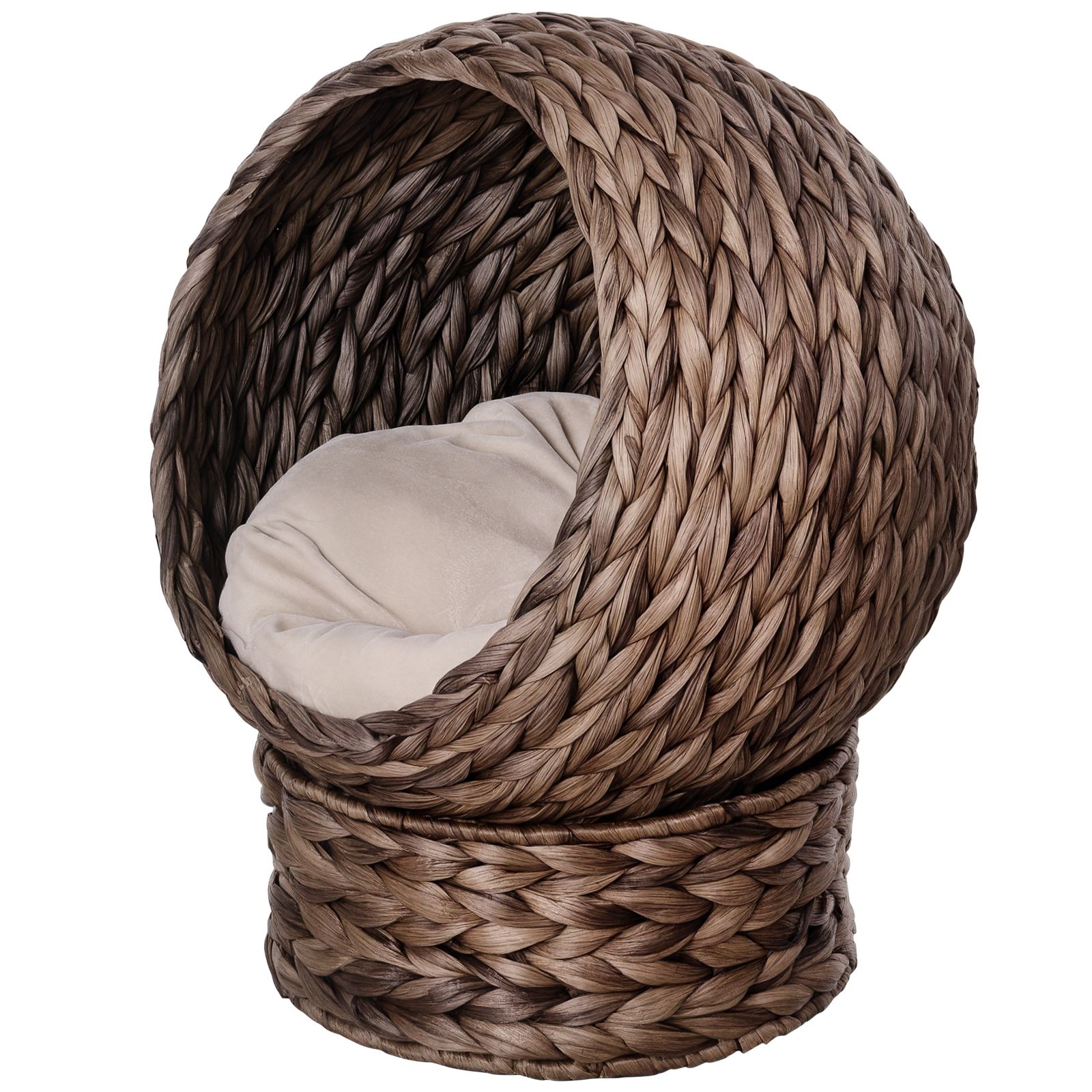 PawHut 23.5" Handwoven Elevated Cat Bed Basket Bed Kitty House,