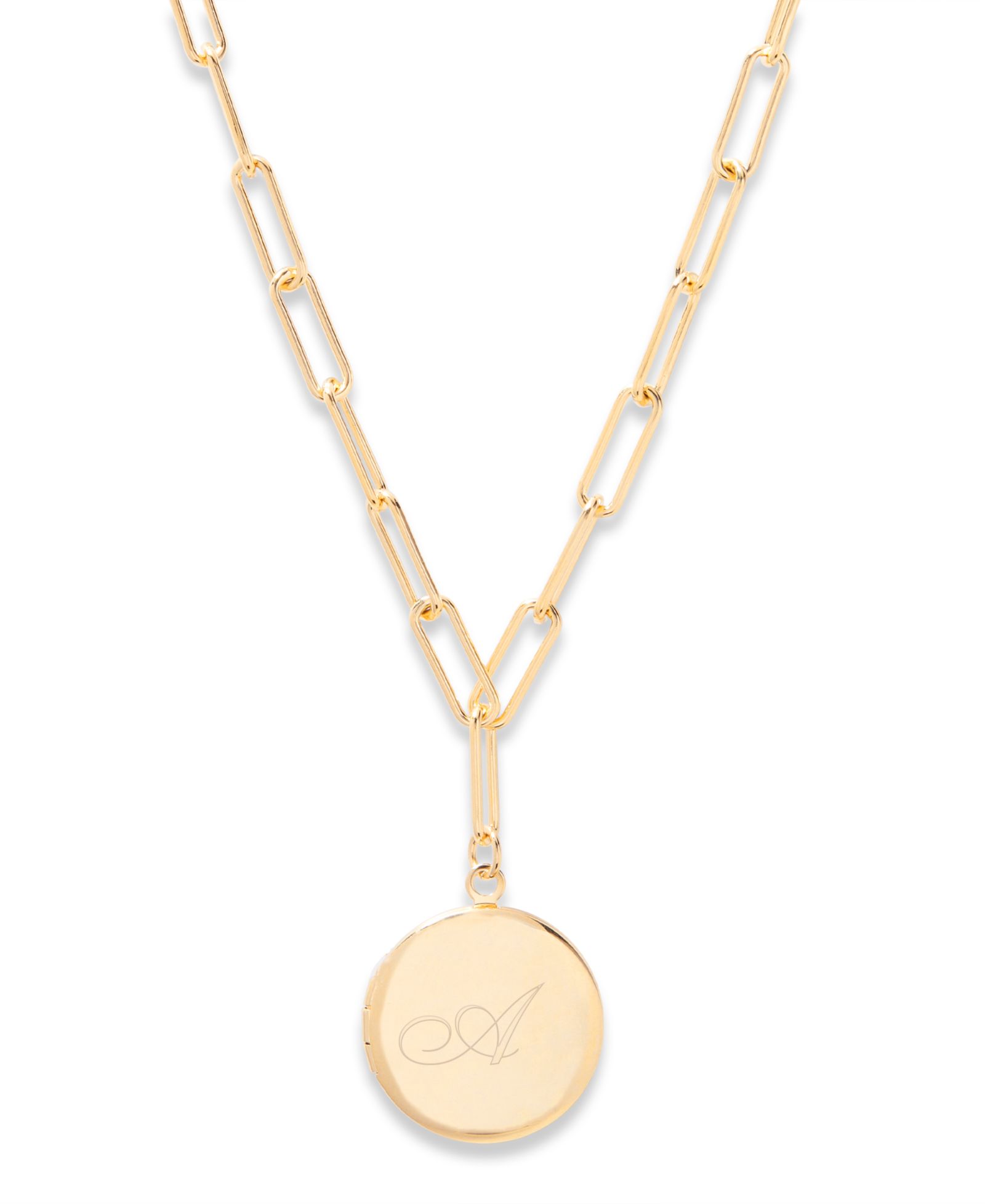 brook & york Isla Initial Elongated Link Locket Necklace