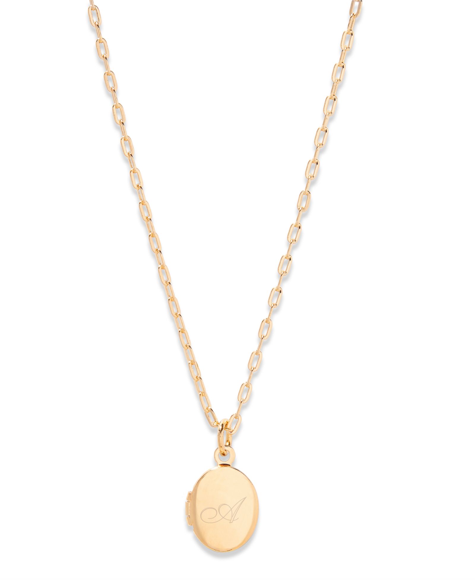 brook & york Isla Initial Petite Oval Locket Necklace