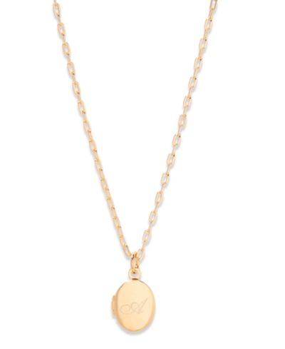 brook & york Isla Initial Petite Oval Locket Necklace