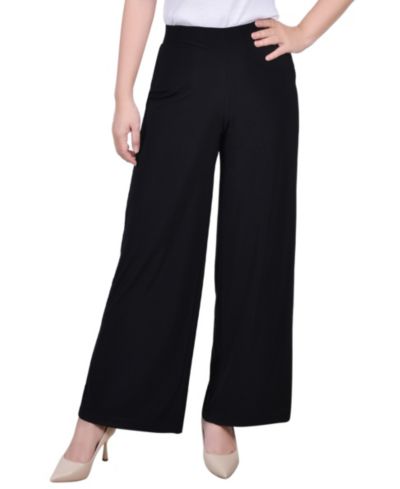 Брюки Palazzo NY Collection Petite Short Mid Rise Pull On Wide-Leg