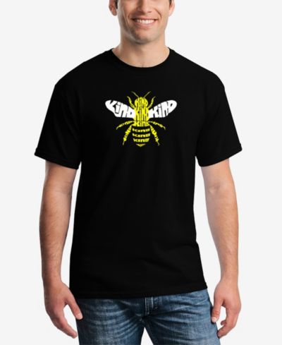LA Pop Art Men's Bee Kind Word Art Short Sleeve T-shirt