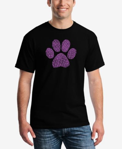 LA Pop Art Men's XOXO Dog Paw Word Art Short Sleeve T-shirt