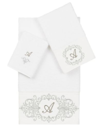Linum Home комплект полотенец Turkish Cotton Monica Embellished, White