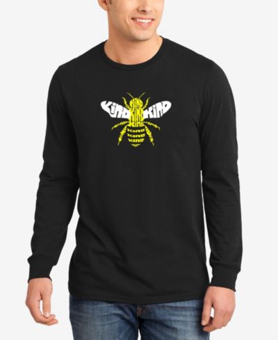 LA Pop Art Мужская футболка с длинным рукавом Bee Kind Word Art