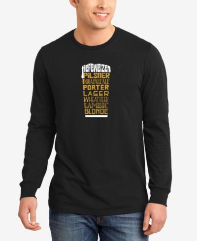 Мужская футболка LA Pop Art Men's Styles of Beer Word Art с длинным рукавом
