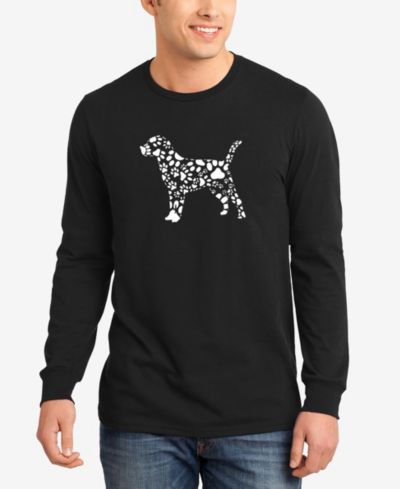 Мужская футболка LA Pop Art Dog Paw Prints Word Art с длинным рукавом