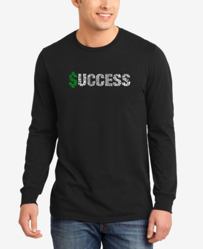 LA Pop Art Мужская футболка с принтом Success Word Art с длинным рукавом