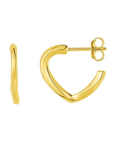 Серьги-кольца And Now This High Polished Twist Post Hoop 18K Gold Plated Brass