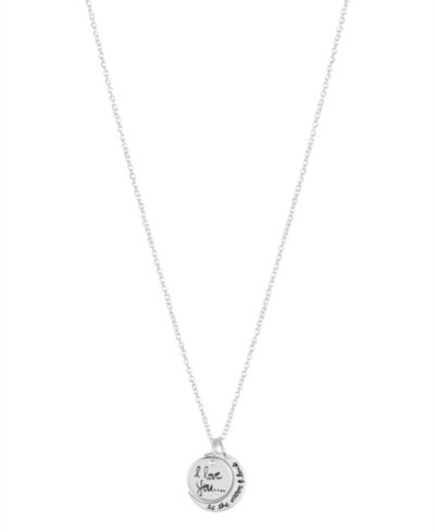 Unwritten Silver Plated Brass "I Love You to The Moon and Back" Pendant Necklace with Extender