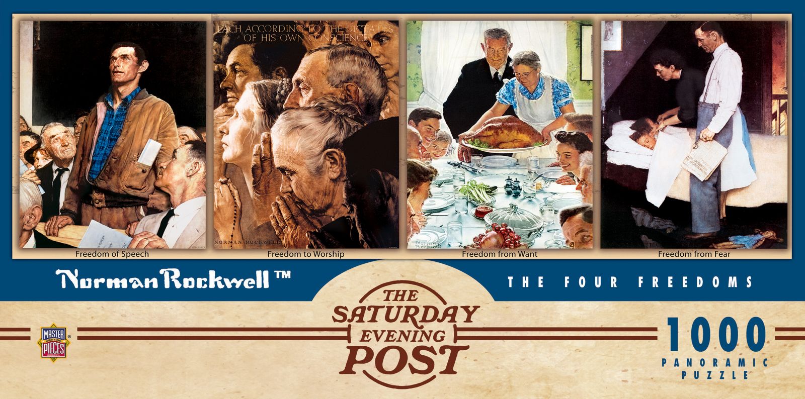 Пазл MasterPieces 1000 Piece Jigsaw Puzzle - The Four Freedoms