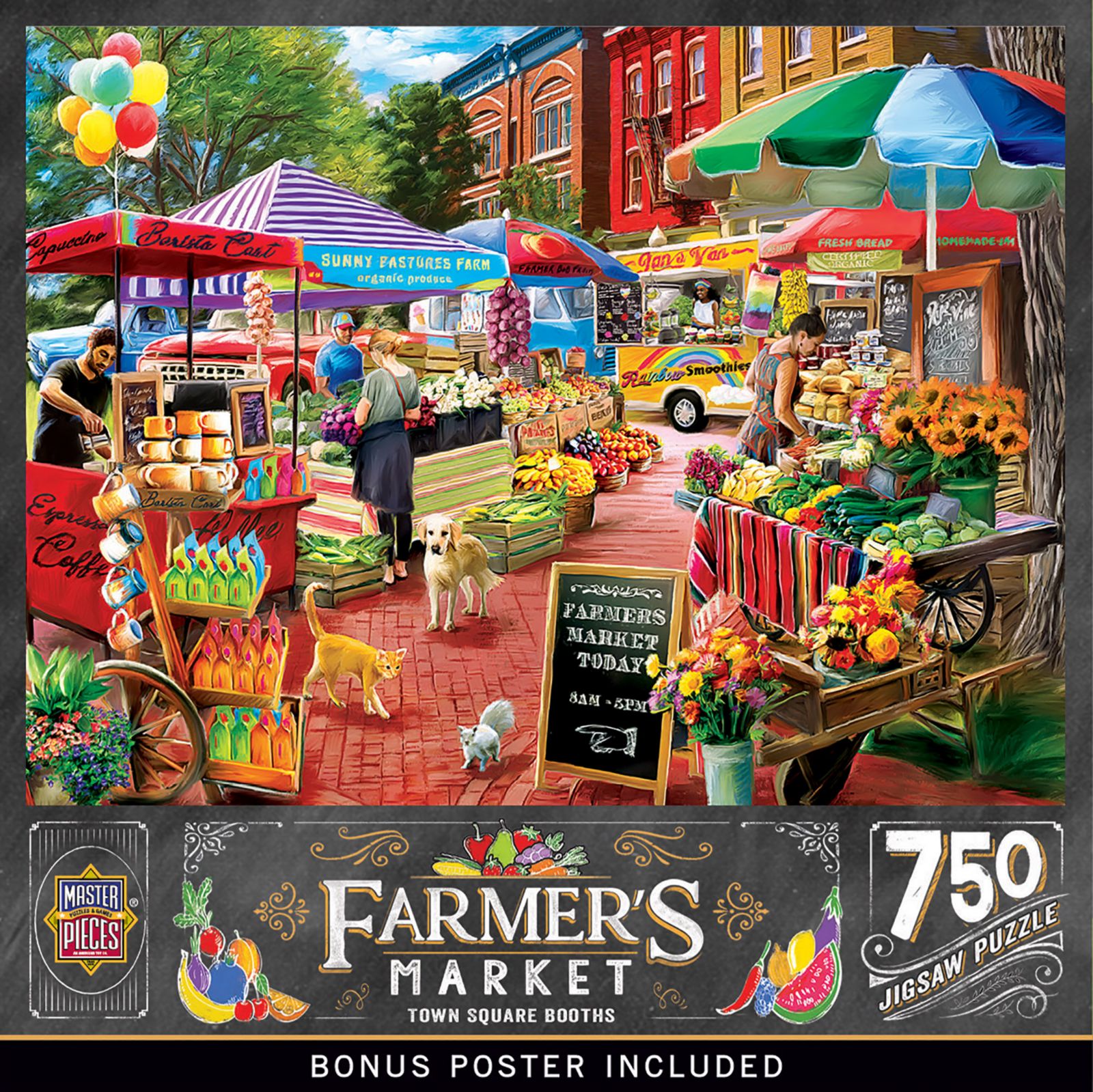 Пазл MasterPieces Farmer's Market - Town Square Booths 750 Piece