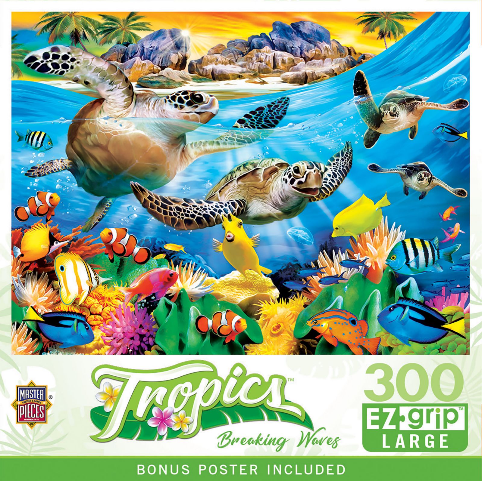 Пазл MasterPieces Tropics - Breaking Waves, 300 деталей, с удобным захватом