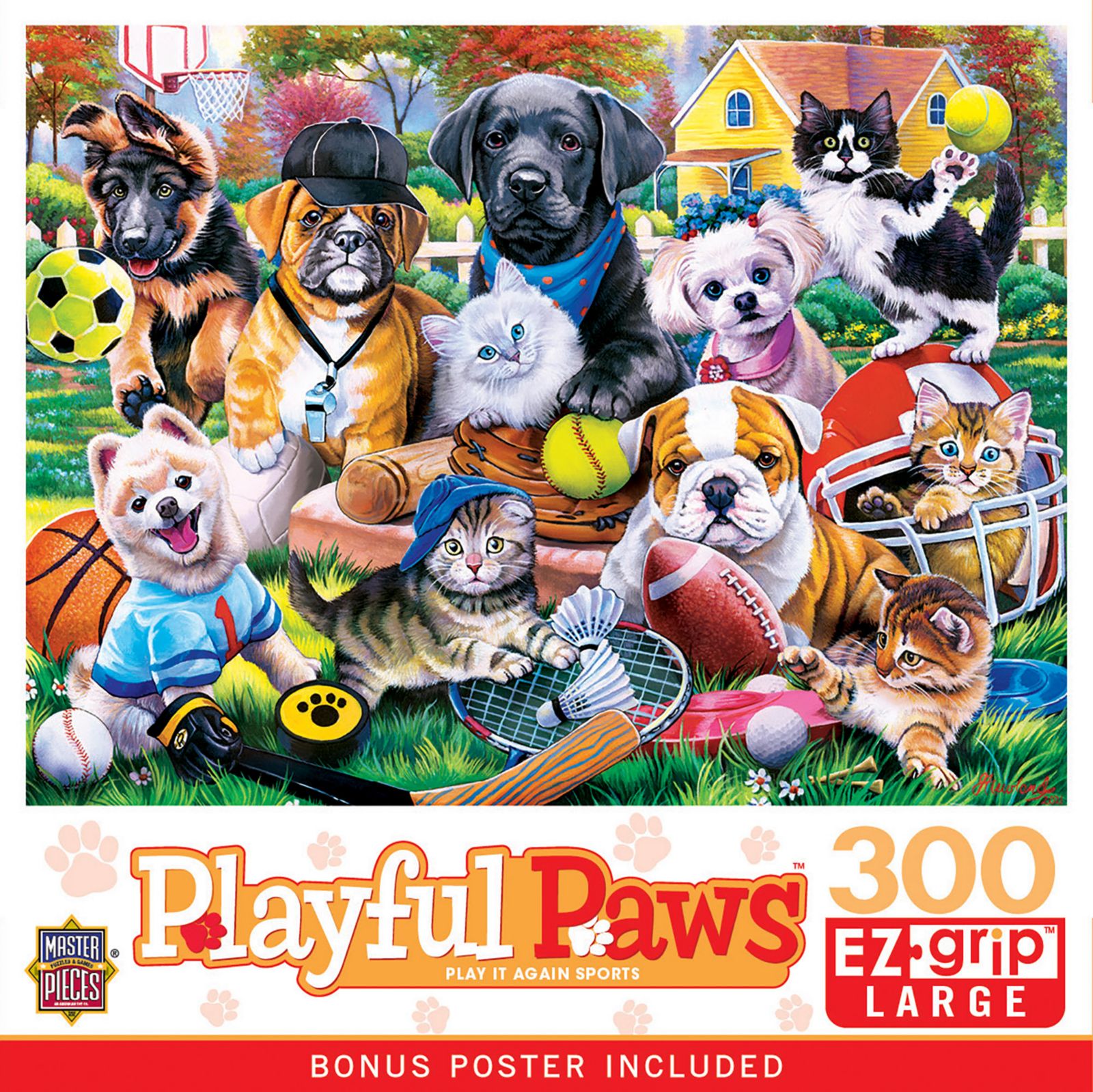 Пазл MasterPieces Playful Paws - Play it Again Sports 300 Piece EZ Grip