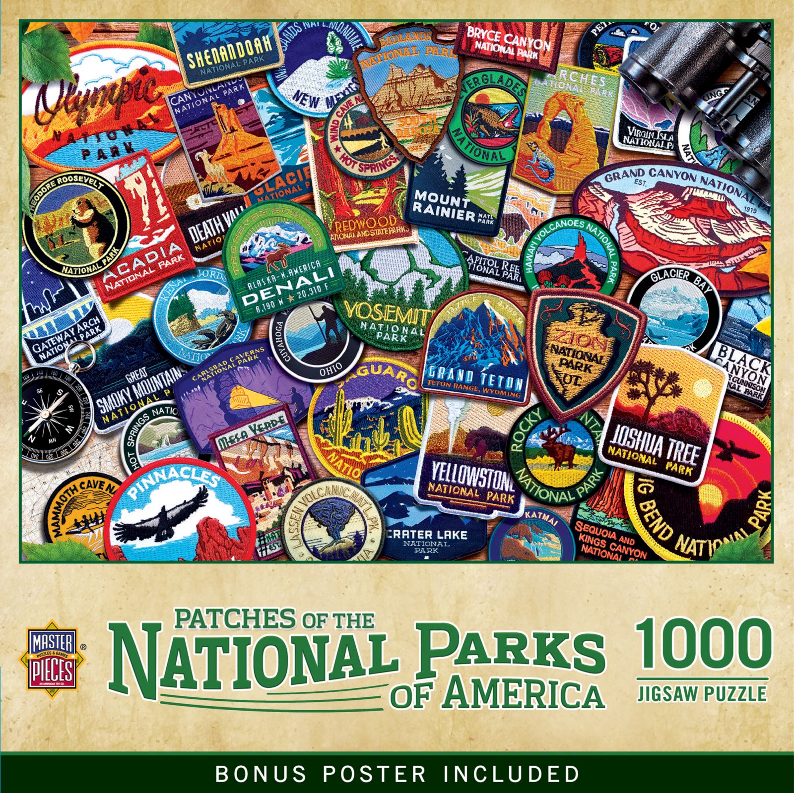 Пазл MasterPieces Patches of the National Parks 1000 Piece Jigsaw Puzzle