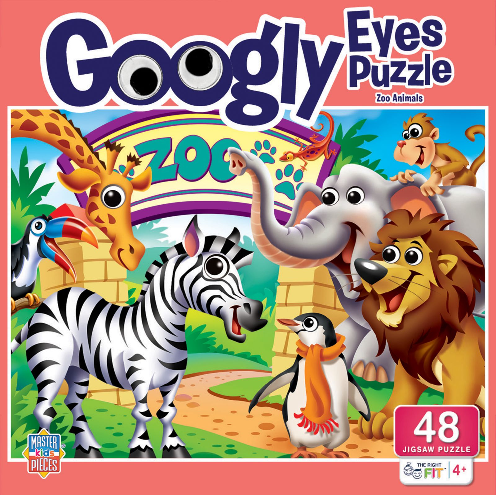 Пазл Googly Eyes - Zoo Animals 48 деталей