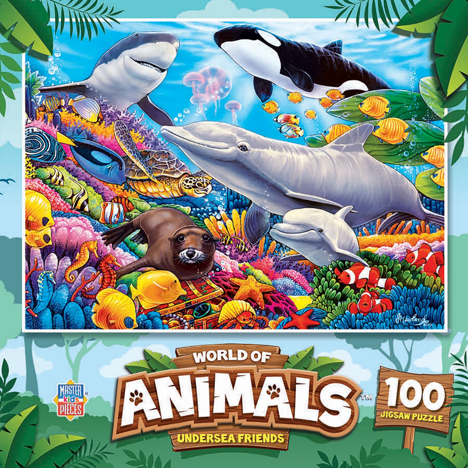Пазл MasterPieces World of Animals Undersea Friends, 100 элементов