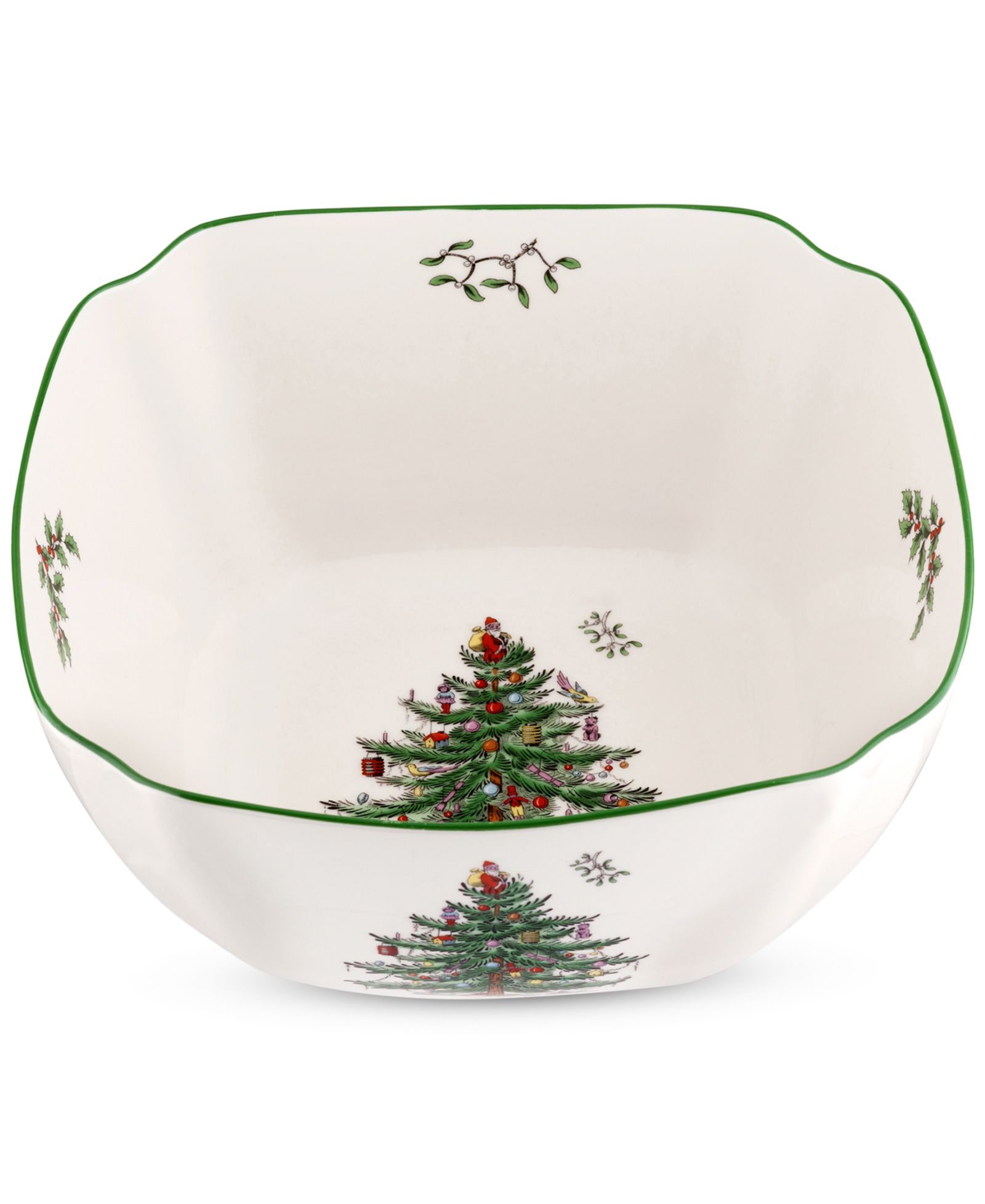 Spode большая квадратная миска Рождественская елка, 10 дюймов
