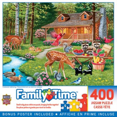 Masterpieces Puzzles Creekside Gathering Large Piece Family Jigsaw Puzzle, 400 Piece, Ages 14+