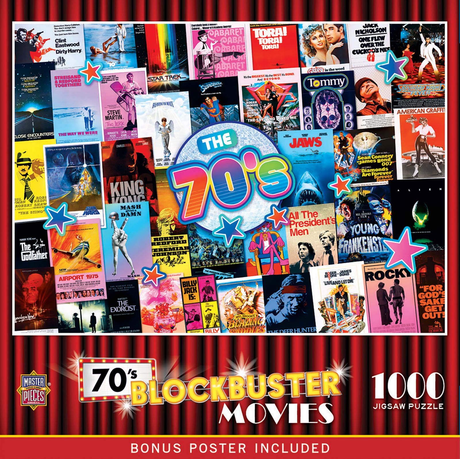 Пазл MasterPieces 70's Blockbusters 1000 Piece Jigsaw Puzzle для взрослых