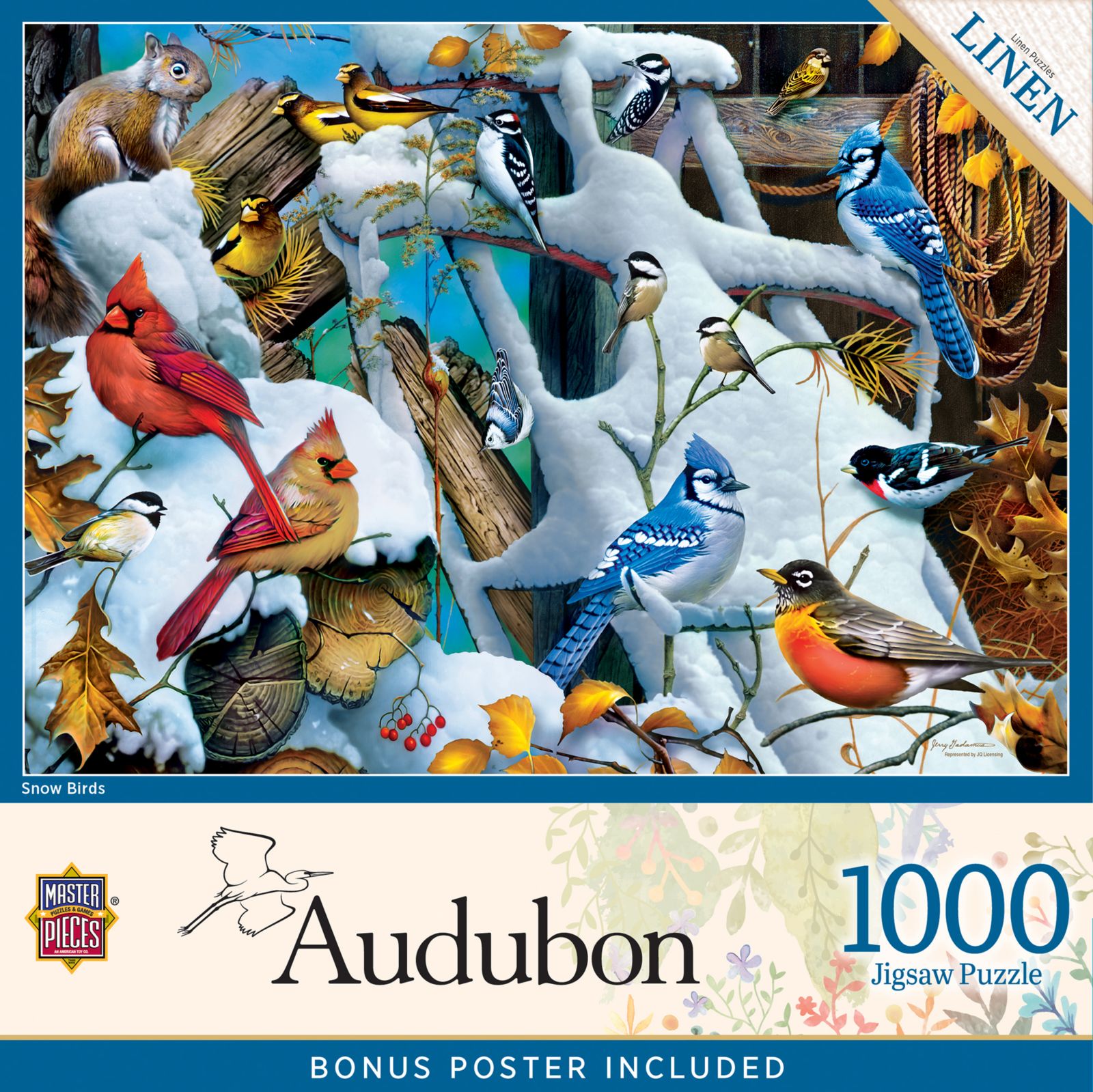 MasterPieces Audubon - Snow Birds пазл из 1000 деталей для взрослых