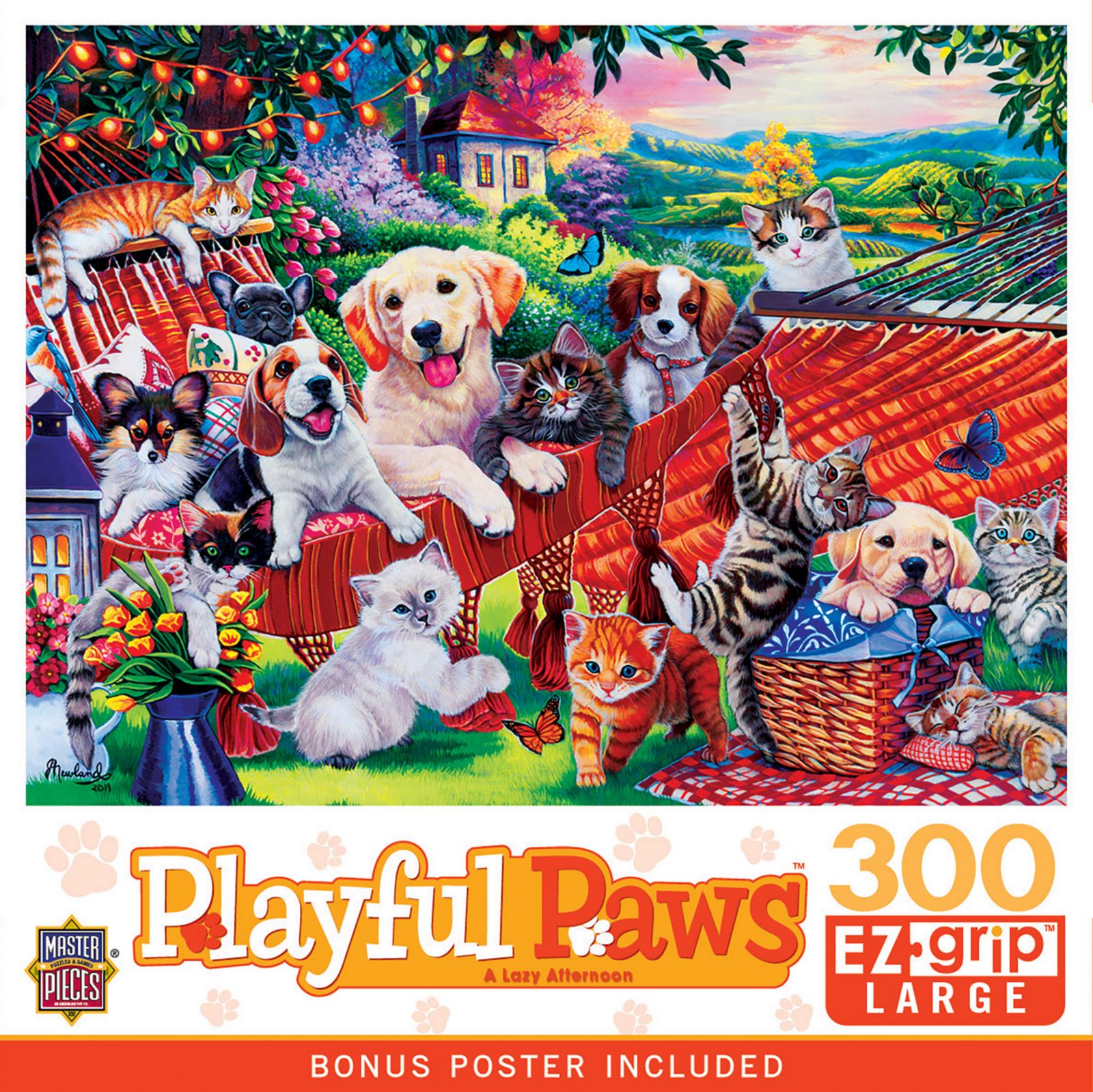 Пазл MasterPieces Playful Paws - A Lazy Afternoon 300 Piece EZ Grip
