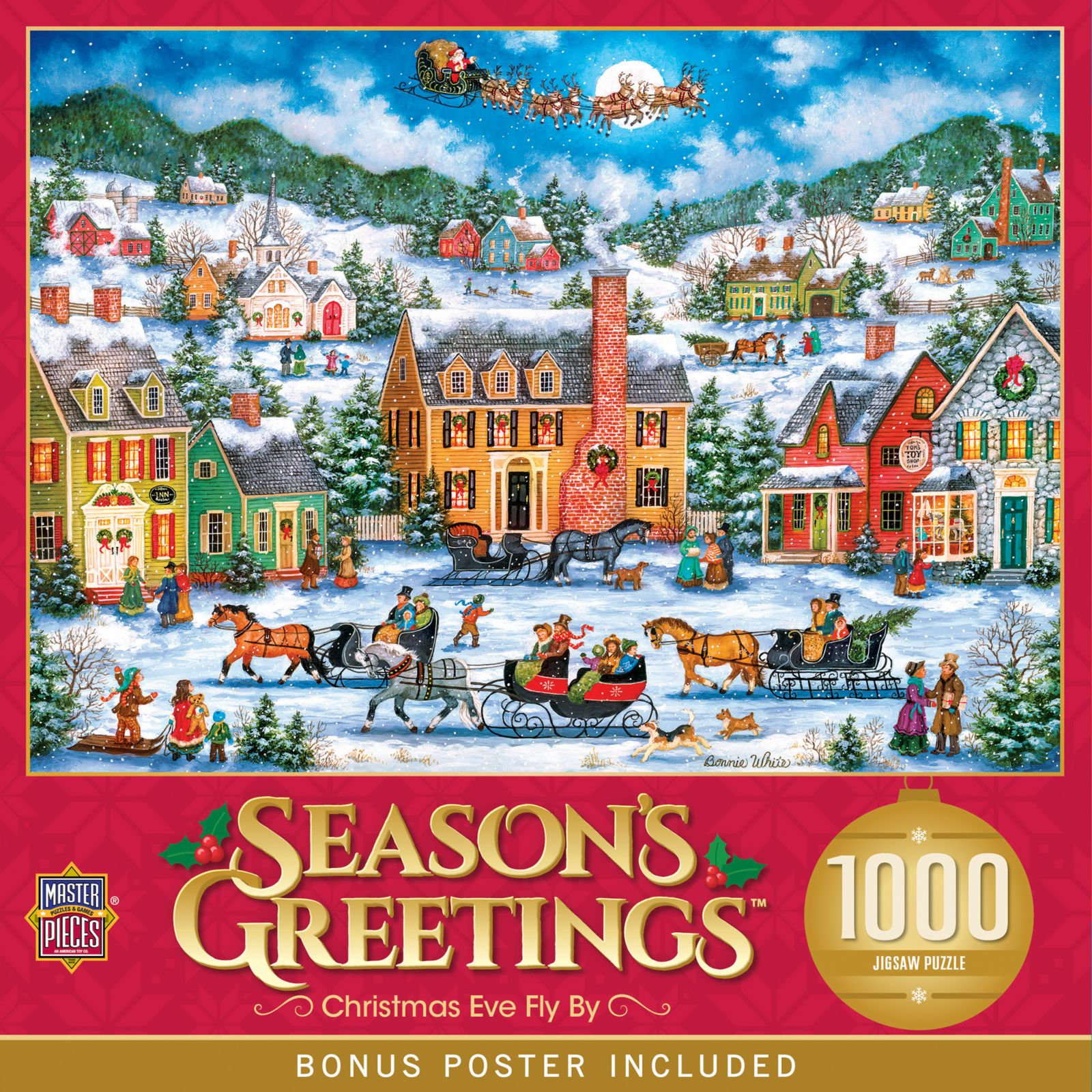 Пазл MasterPieces Season's Greetings - Christmas Eve Fly By, 1000 деталей