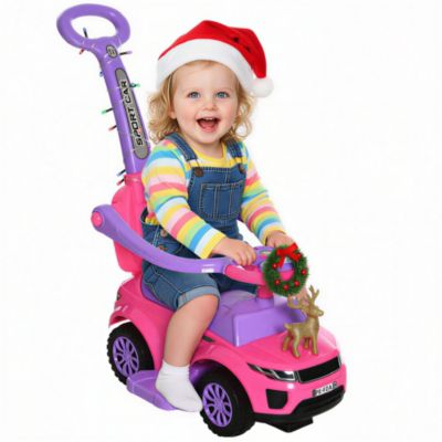 Aosom 3 in 1 Push Car with Horn and Music Stroller, 55 Lbs., Ages 18-36 Months