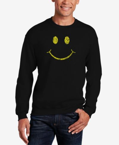 Мужское свитшот LA Pop Art Be Happy Smiley Face Word Art Crew Neck